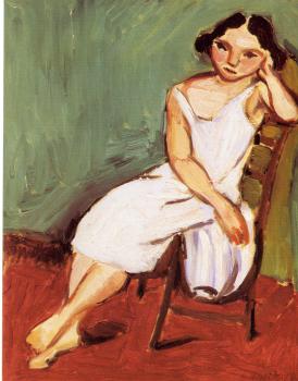 Henri Emile Benoit Matisse : seated young woman